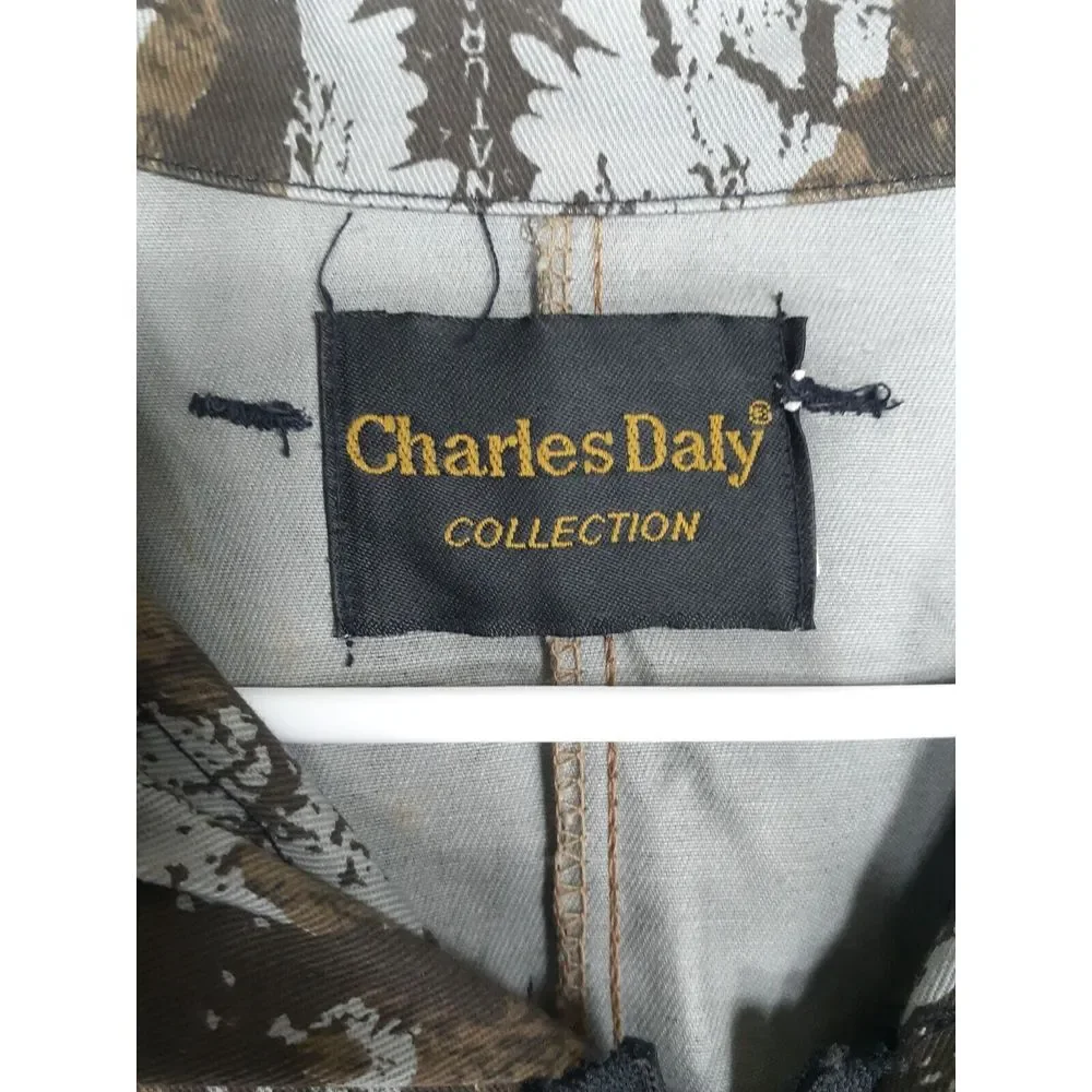 Vintage Charles Daly collection coveralls Adult XL Camoflauge natural bark‎ mens